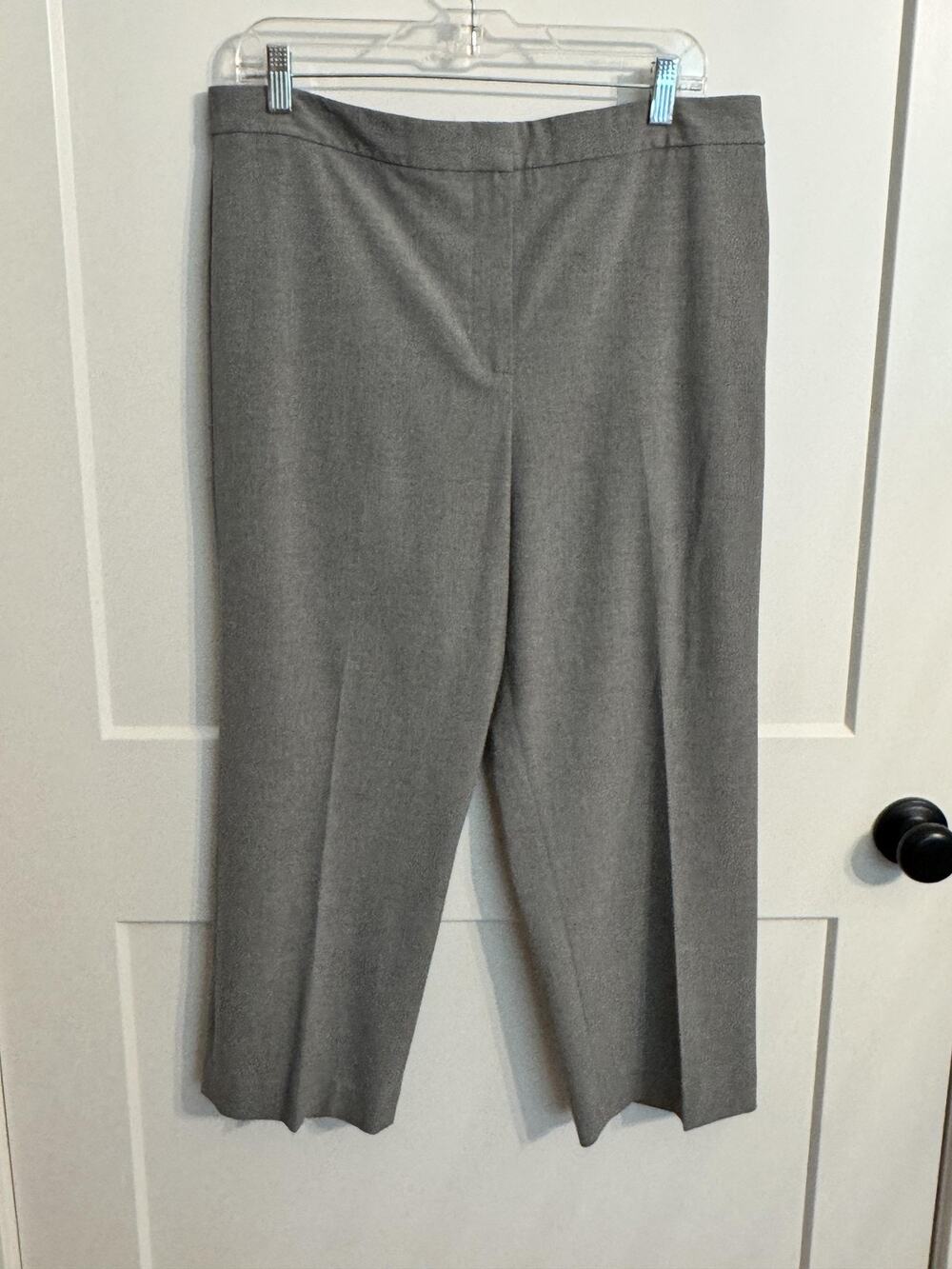 Talbots Dress Pants Sz 16 Gray Heritage Classic Fit Cropped Twill Work Office